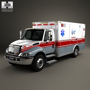 international durastar ambulance 3D model