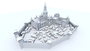 medieval cityscape castle city model