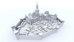 Medieval town with castle(without textures)