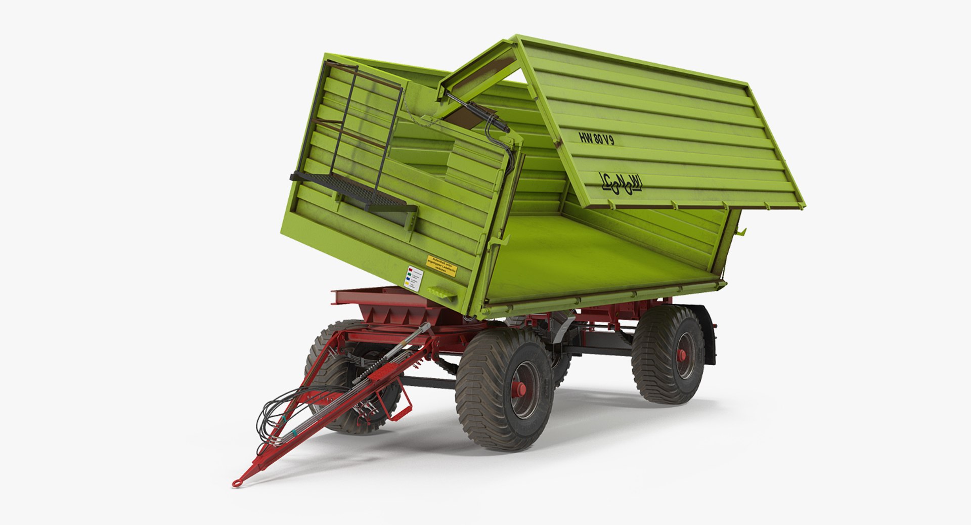 Conow HW-80 Trailer Dirty Rigged 3D model preview