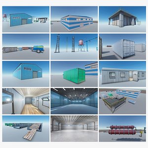 3D Industrial Props and Warehouses Pack