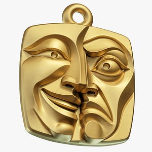 Tragedy Mask Pendant 3D model