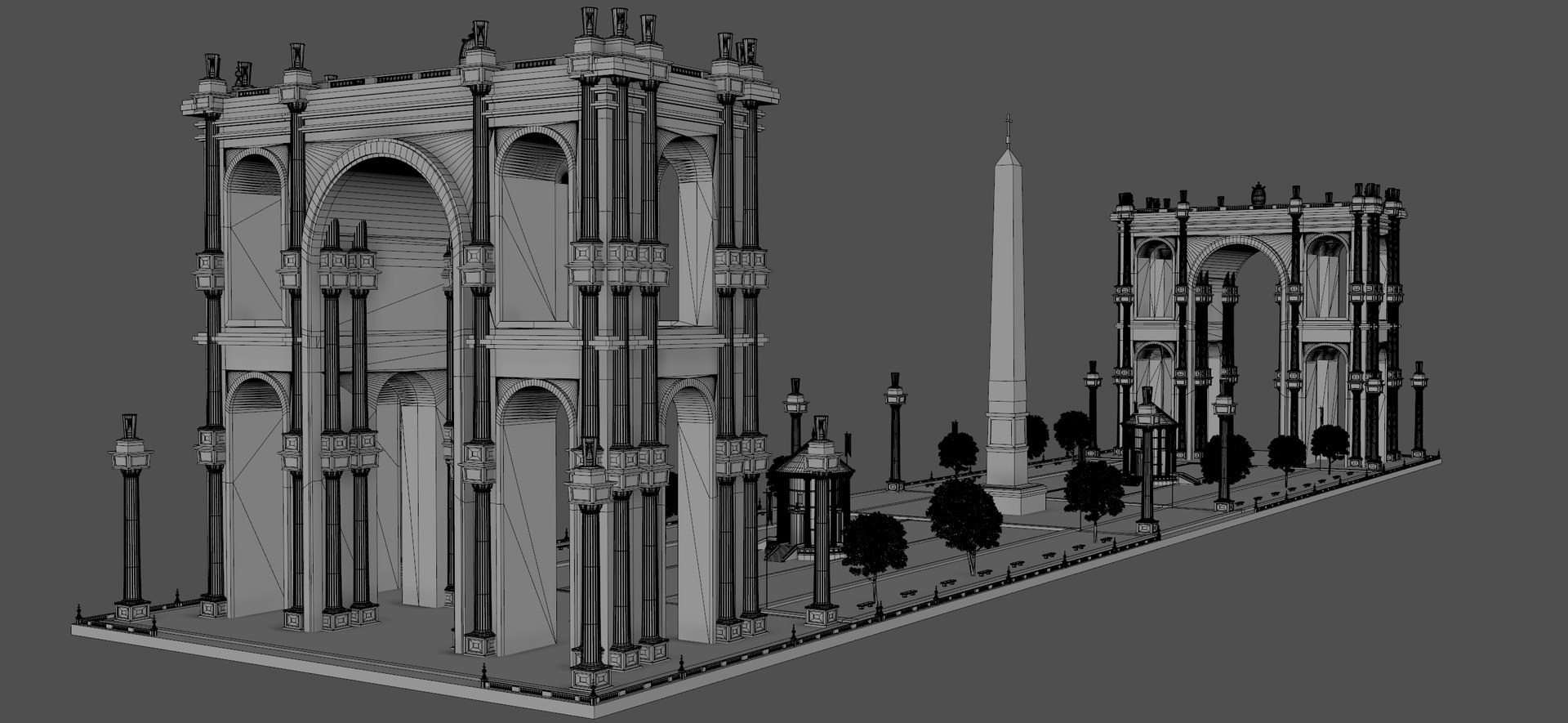 3D Ancient Roman Arches Gate - TurboSquid 2342256