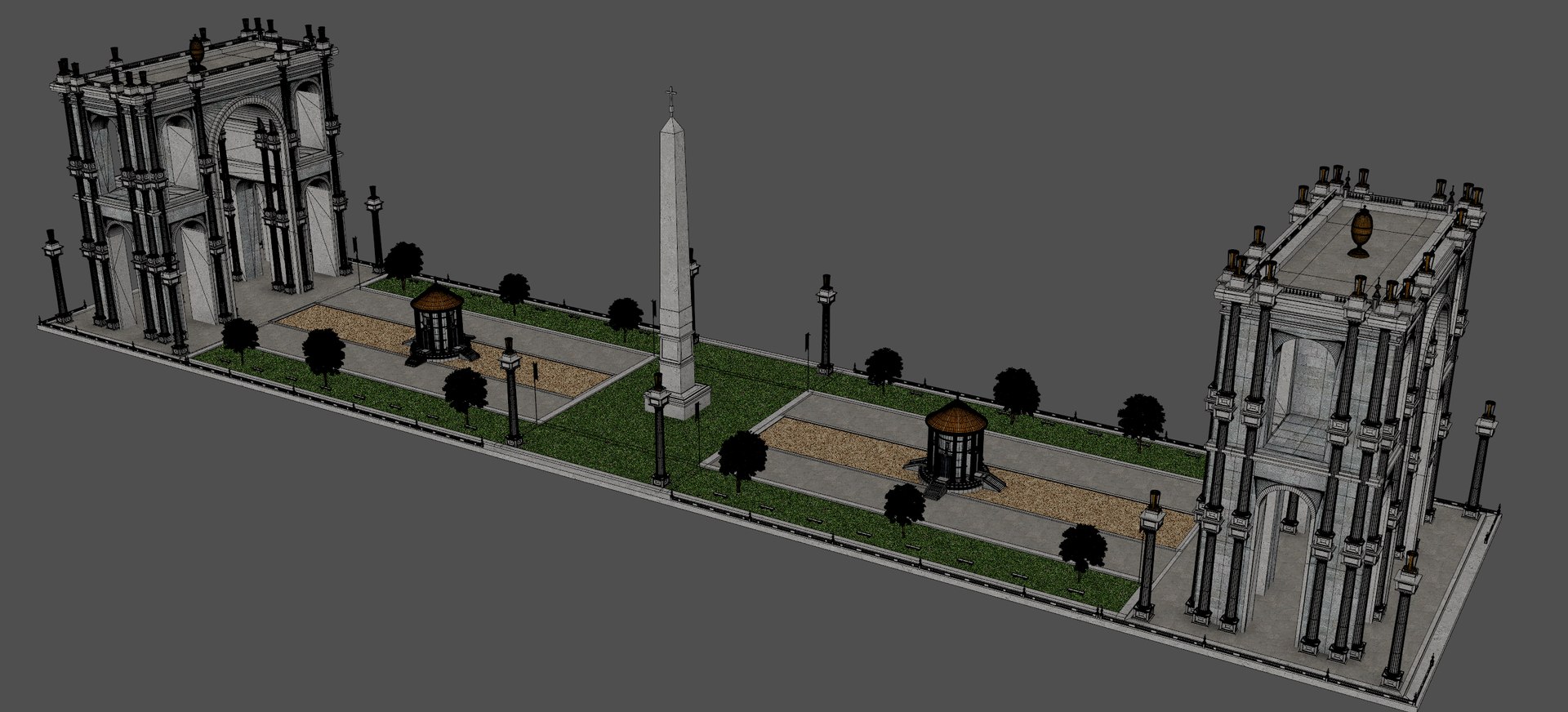 3D Ancient Roman Arches Gate - TurboSquid 2342256