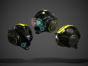 3D model helmet scifi