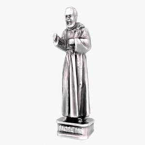 Padre Pio sculpture low-poly 3D model