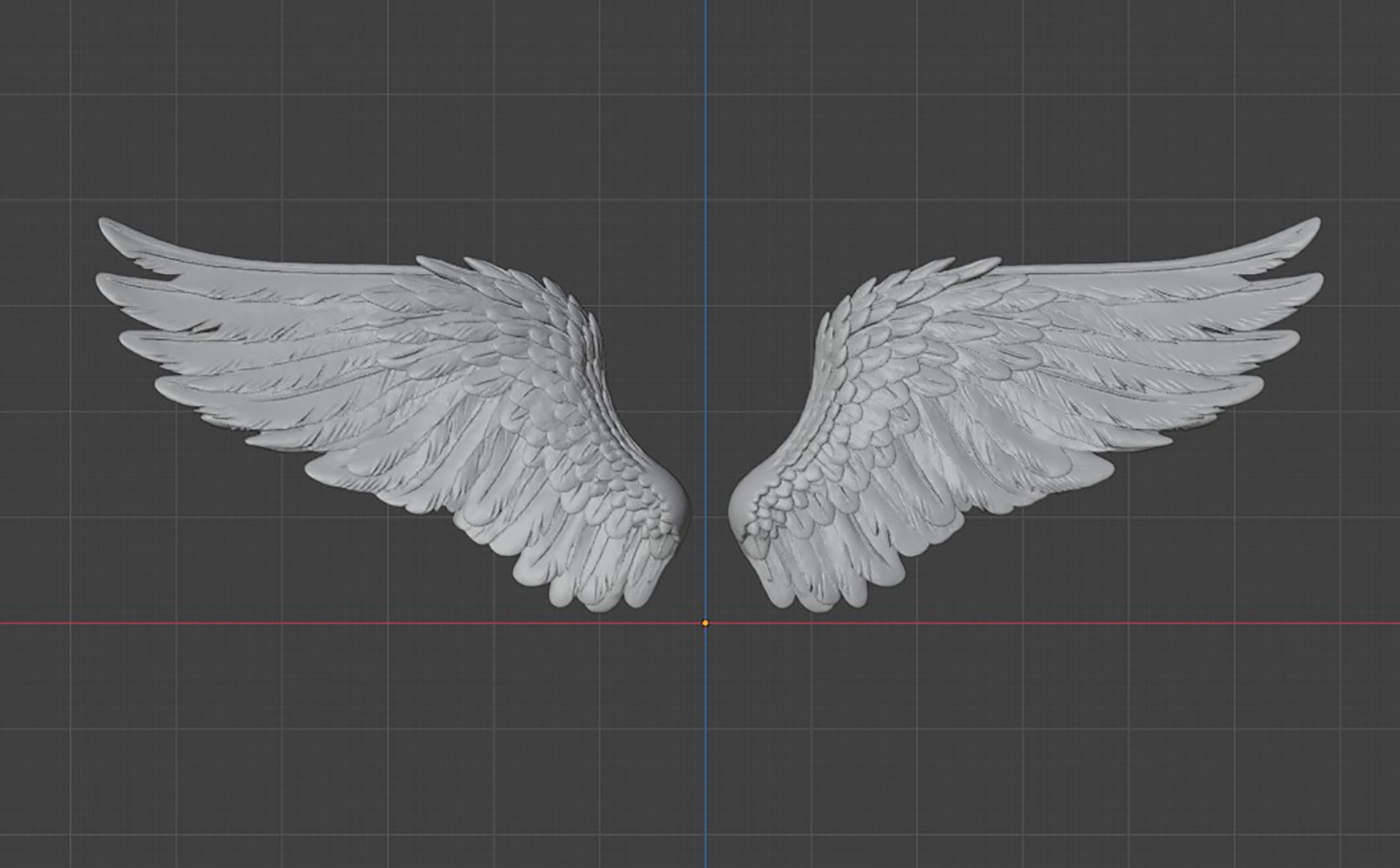 3D Model Sculpture Of A Pair Of Angel Wings In Flight Pose Print Model ...