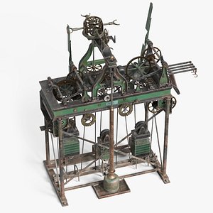 3D model Old Tower Clock Gear Mechanism Used
