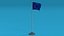 Low Poly Seamless Animated Europe Flag 3D model