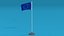 Low Poly Seamless Animated Europe Flag 3D model