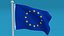 Low Poly Seamless Animated Europe Flag 3D model