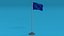 Low Poly Seamless Animated Europe Flag 3D model