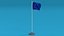 Low Poly Seamless Animated Europe Flag 3D model