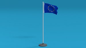 Low Poly Seamless Animated Europe Flag