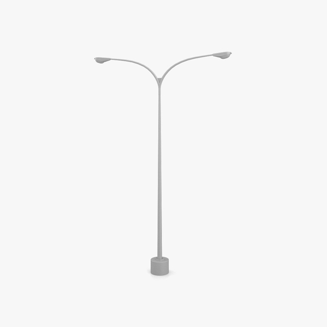 Lamp Post Double Model TurboSquid 1824425