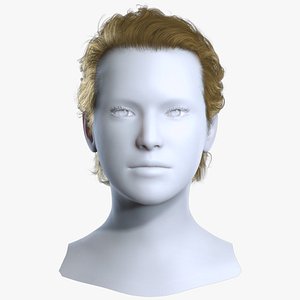 Brushed Back Short Haircut - Real-time Hair Cards 3D model