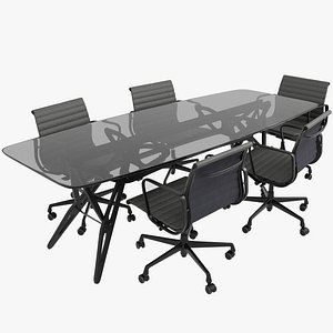 3D Lux Office Meeting Set-01  Zanotta Reale CM  and  Vitra EA 117