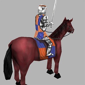 middle cavalry horse 3d model