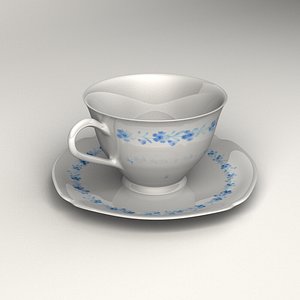 tea cup plate 3d max