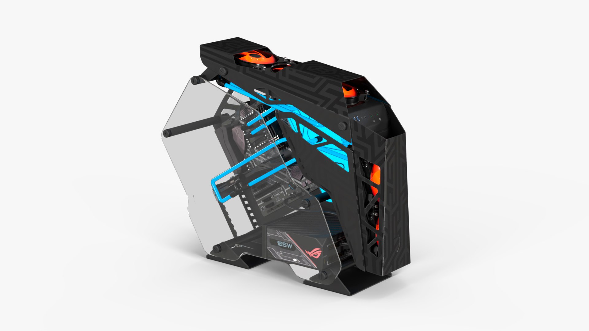 Futuristic Gaming PC On State 3D model preview