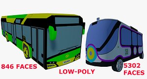 low-poly bus 3D model