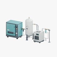 Industrial Screw Air Compressor Station and Dryer