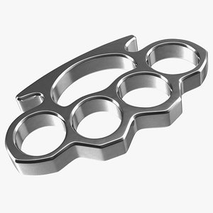 3D silver brass knuckles model