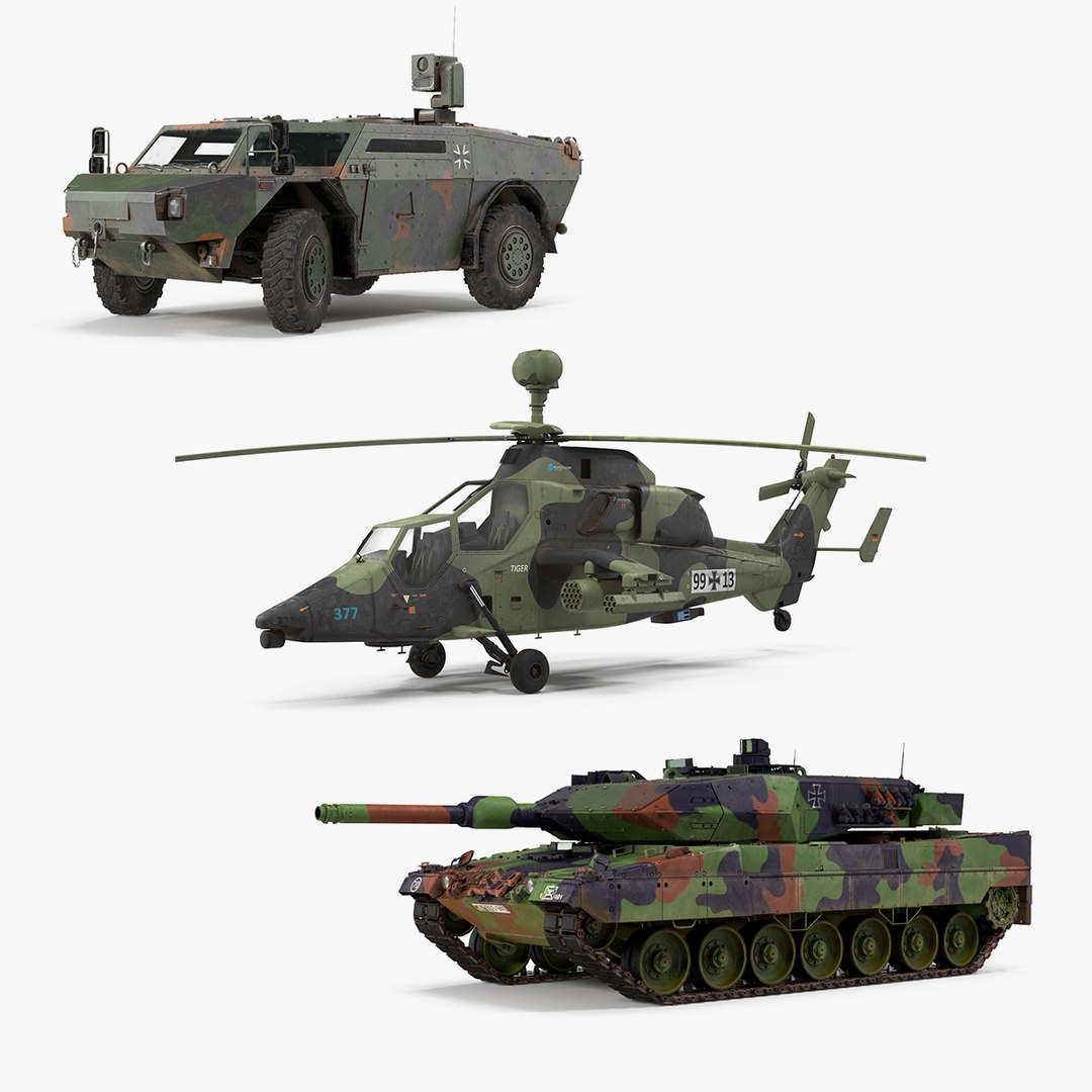 German Military Vehicles Collection 3D model preview