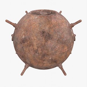 3D model Rusty Underwater Mine