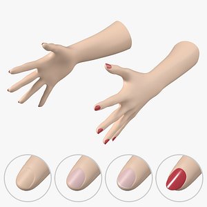 Female Hands Gesture 03 Base Mesh 3D