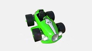 Cartoon Kart B03 Green - Vehicle Racing Design model