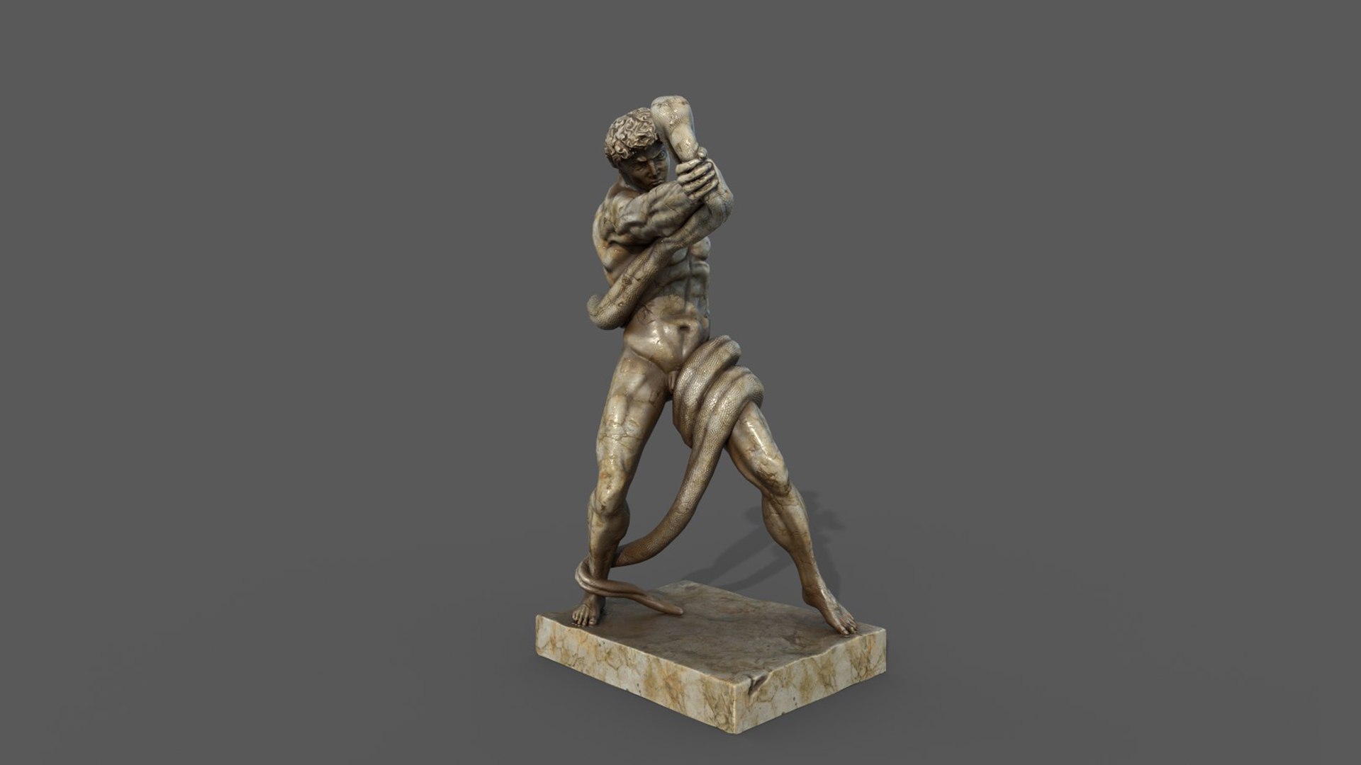 Statue Of Athlete Wrestling A Python 3D Model - TurboSquid 1824950