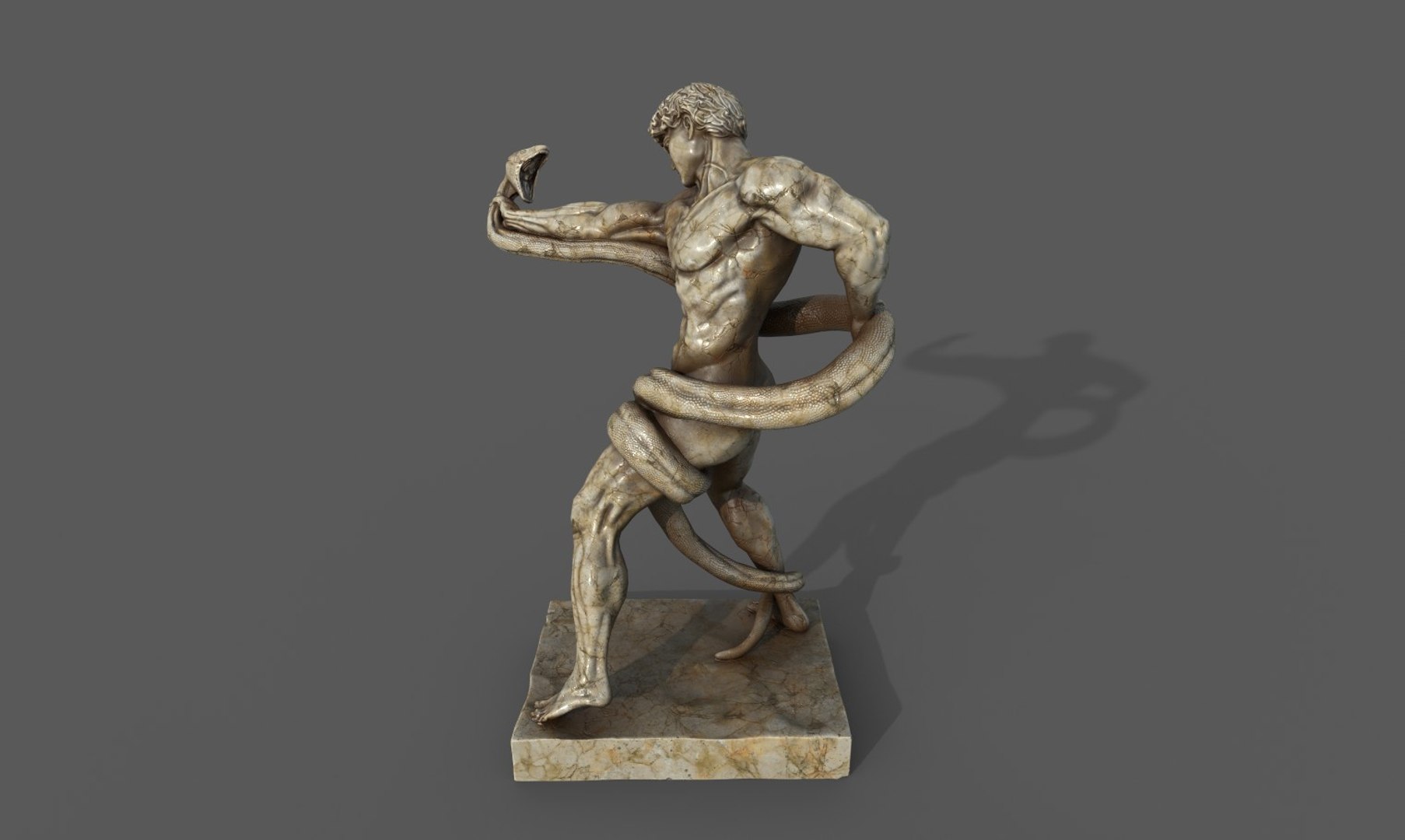Statue Of Athlete Wrestling A Python 3D Model - TurboSquid 1824950