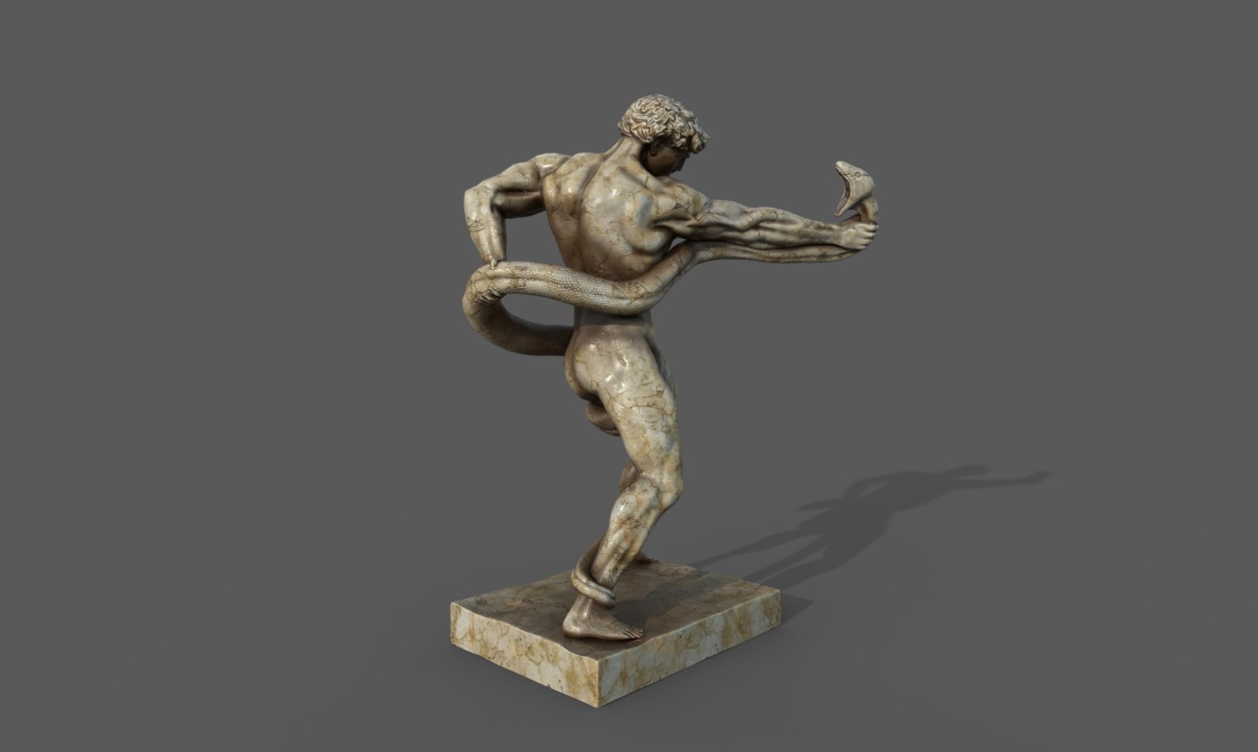 Statue Of Athlete Wrestling A Python 3D Model - TurboSquid 1824950