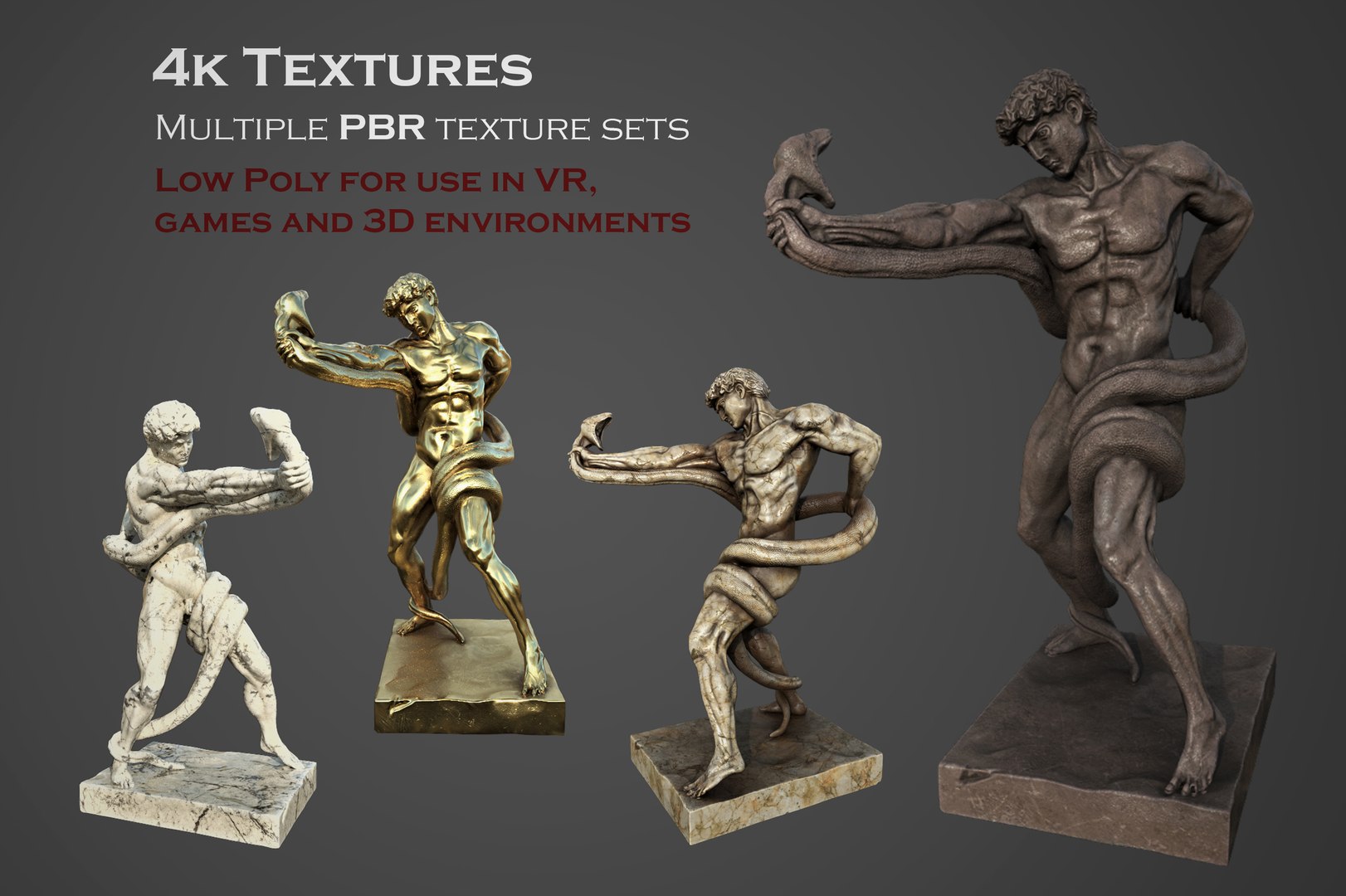 Statue Of Athlete Wrestling A Python 3D Model - TurboSquid 1824950