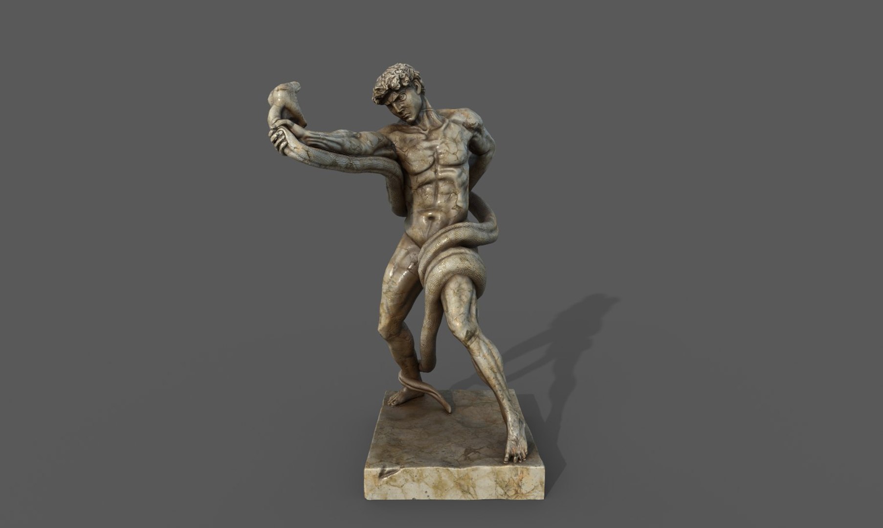 Statue Of Athlete Wrestling A Python 3D Model - TurboSquid 1824950