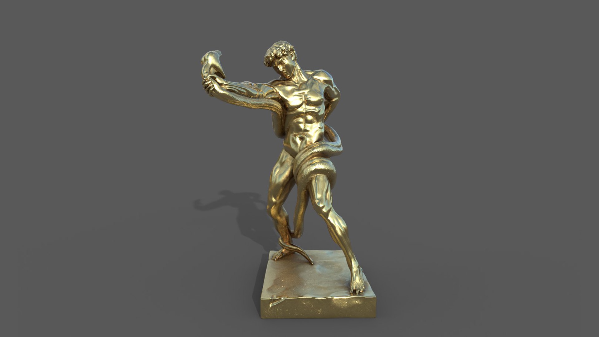 Statue of Athlete Wrestling a Python 3D model - TurboSquid 1824950