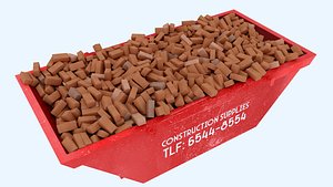 Industrial Container with bricks 3 model