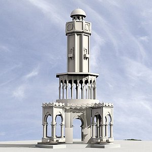3D izmir clock tower model
