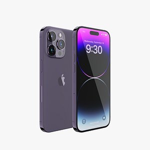 3D iPhone 14 Pro Deep Purple