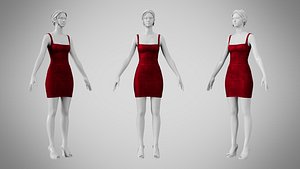 Dress 52 Crimson Velvet 3D