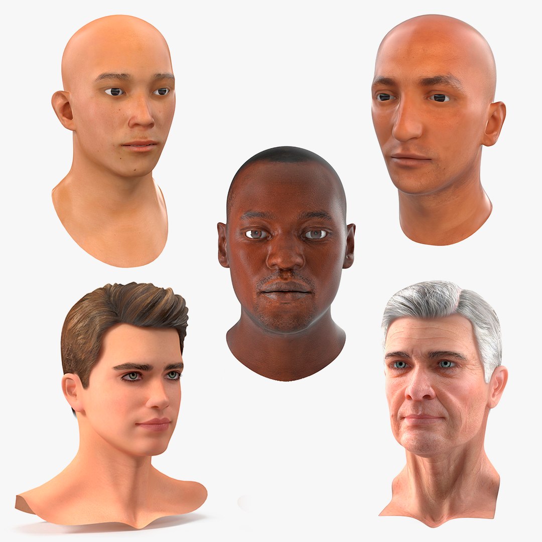 Male Heads Collection 2 3D model preview