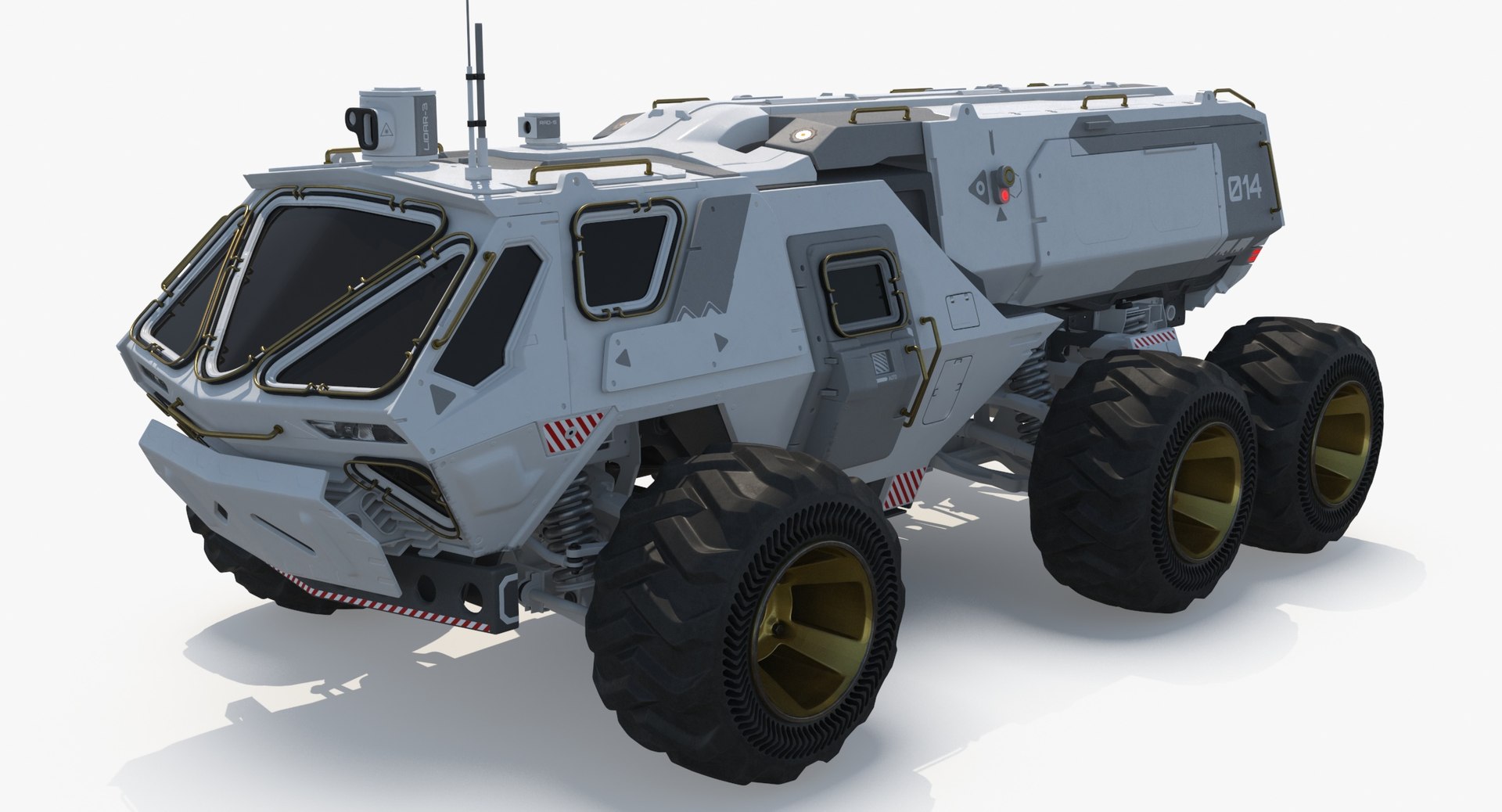 3D Space Colonization Surface Rover 01 Clean Dirty and Dirty Moon model ...