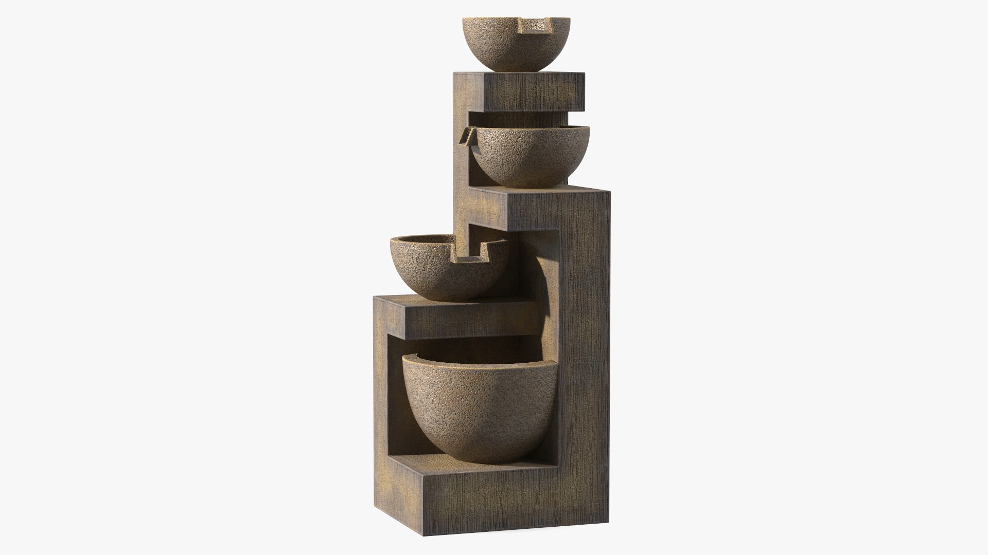 Stone Bowl Garden Fountain Empty 3D model preview