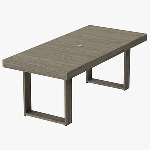 3d model patio dining table rectangle
