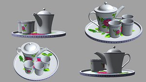 3D model teapot set