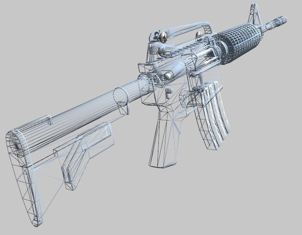 3d m4 carbine gun assault rifle model