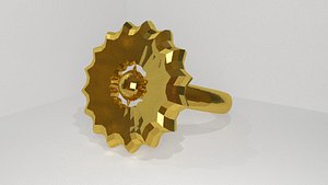 3D model ring 16-pointed star
