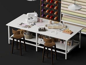 Sewing Workshop Craft Table Asset Set