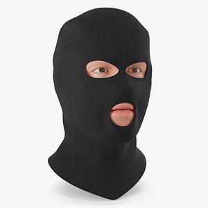 Robber Character Head Wearing Mask